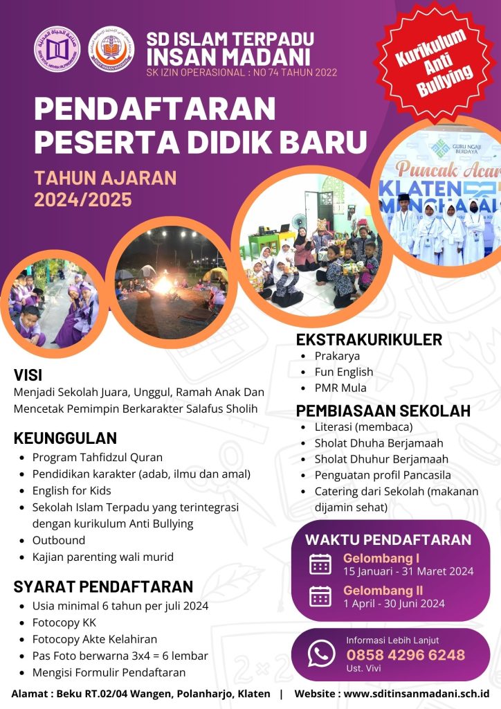 Brosur PPDB SDIT Insan Madani 2024